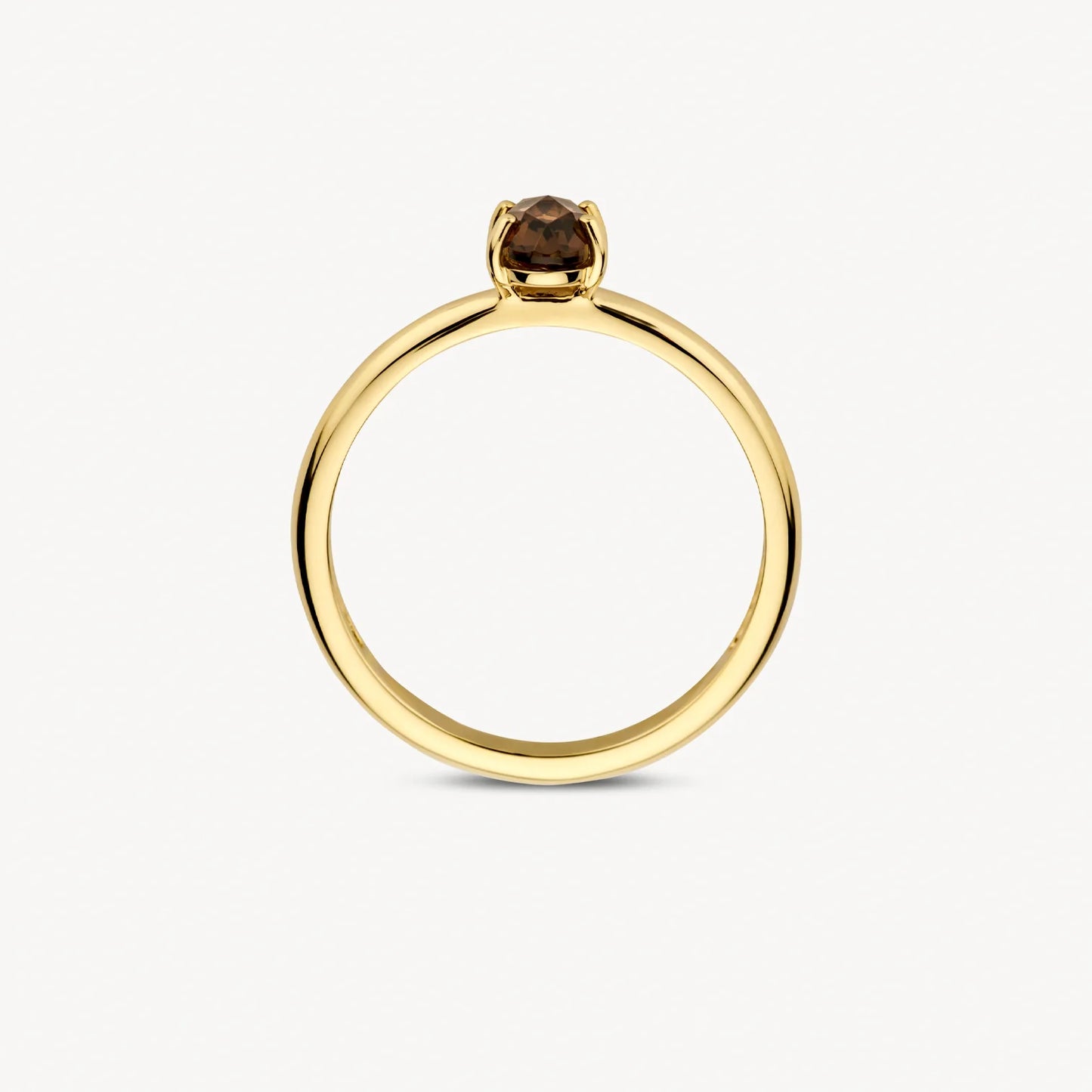 Blush ring met Rookkwarts