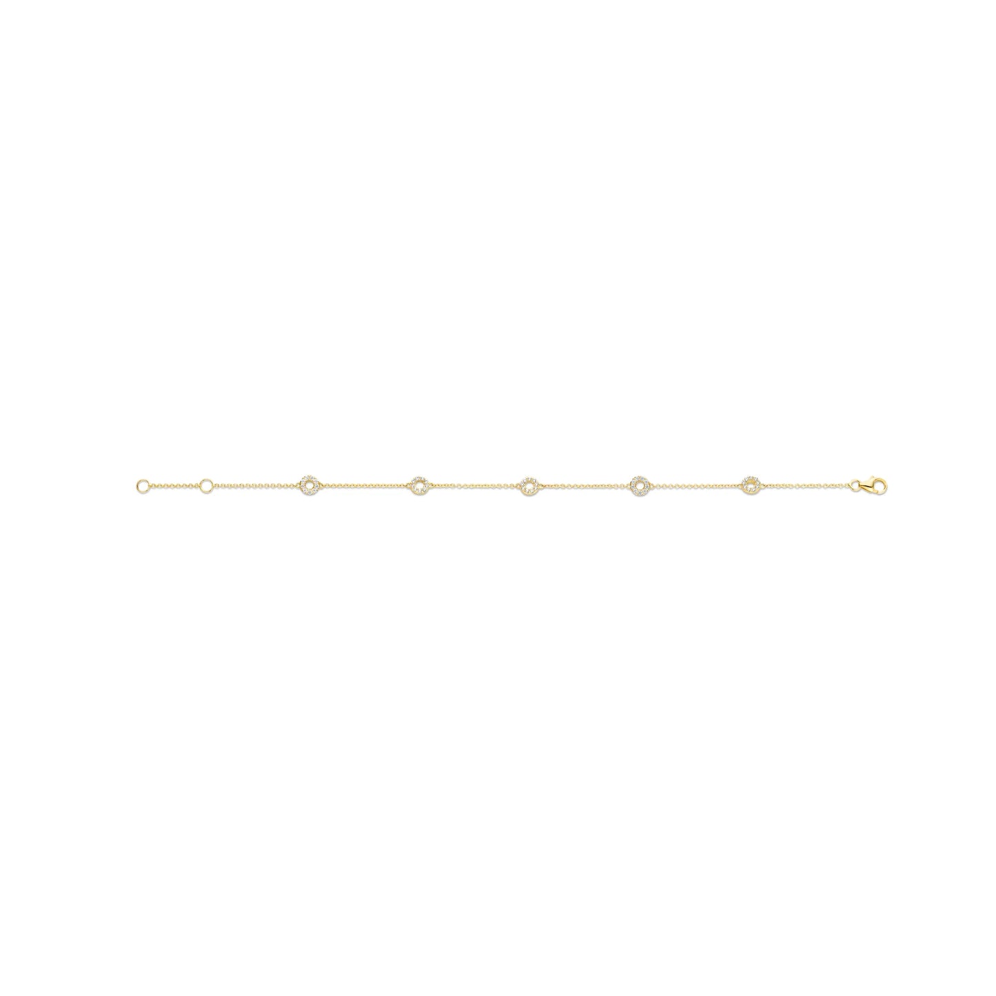 Blush geelgouden armband met zirkonia