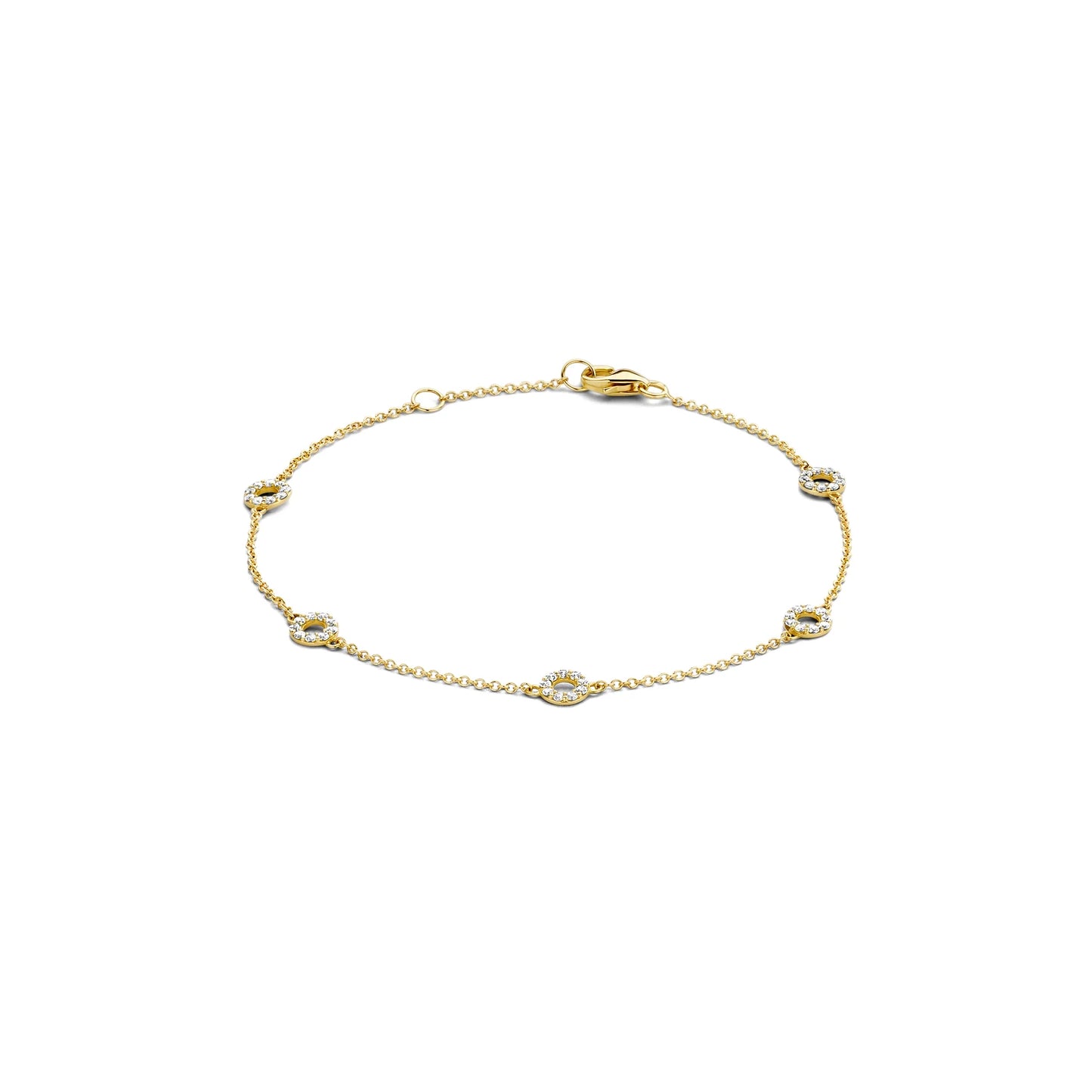 Blush geelgouden armband met zirkonia