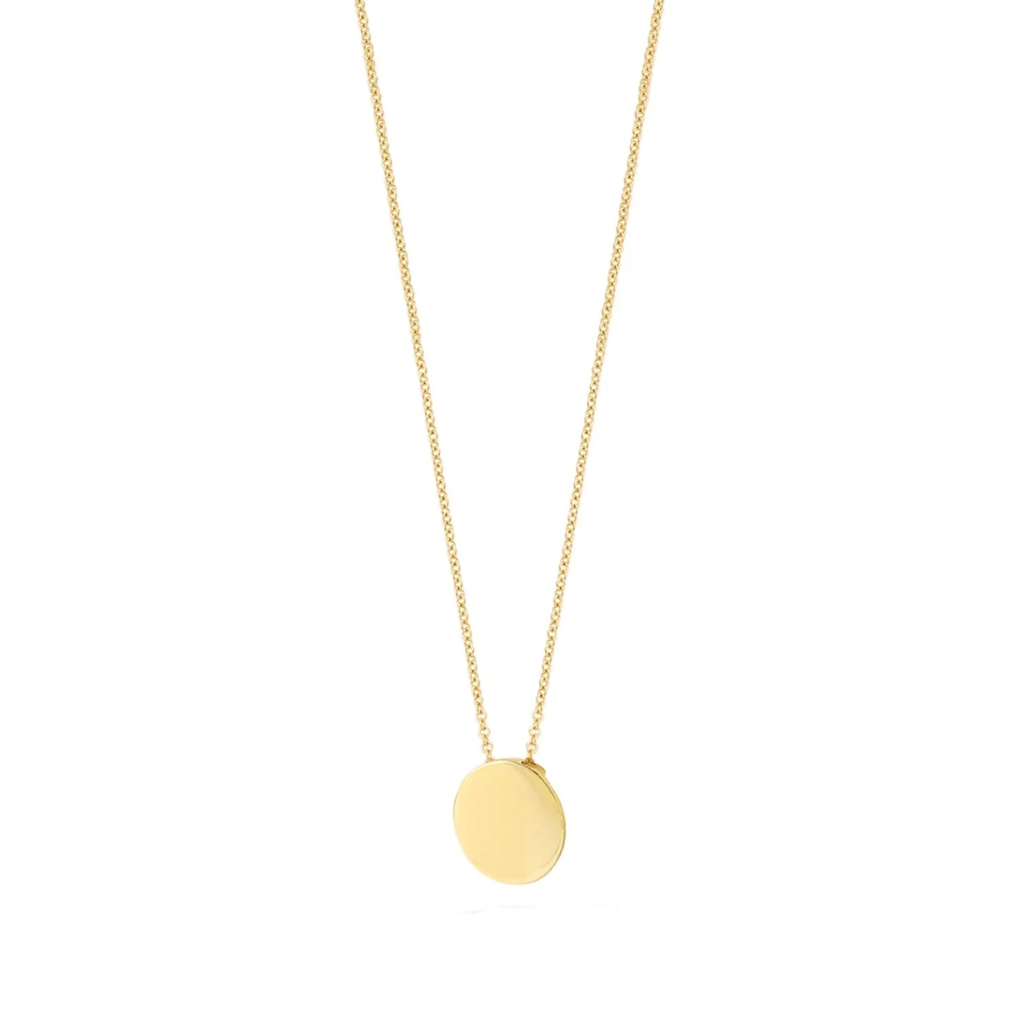 Blush geelgoud collier met graveerplaatje