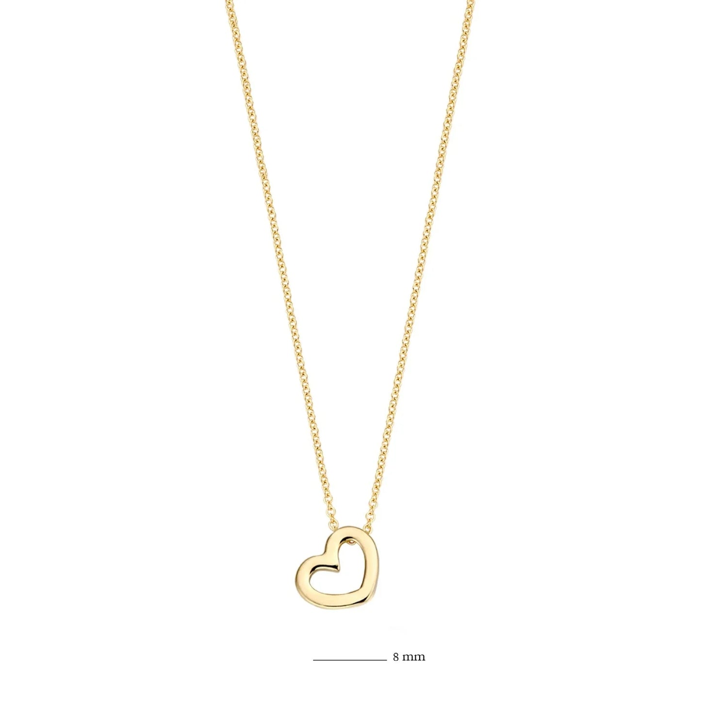 Blush geelgoud collier hartje
