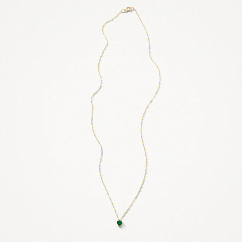 Blush geelgoud collier met smaragd