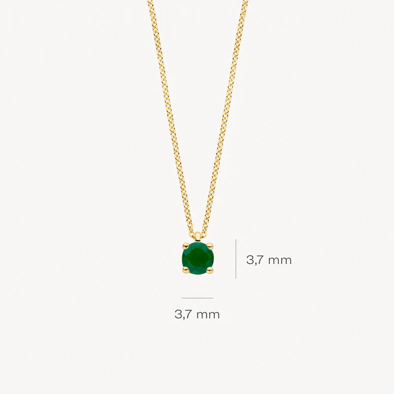 Blush geelgoud collier met smaragd