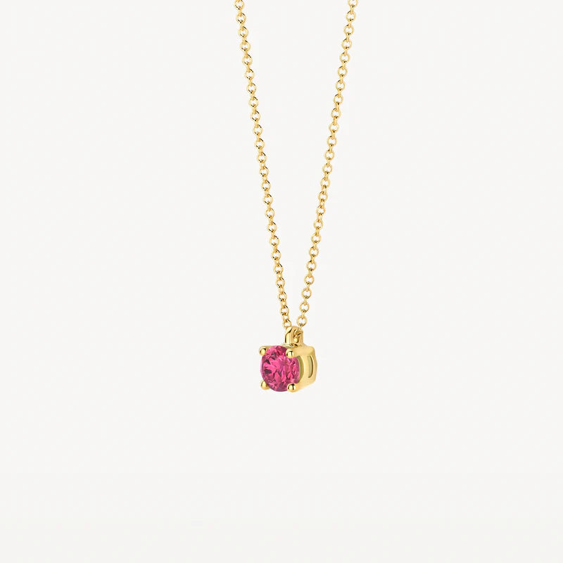 Blush geelgoud collier met roze tourmarlijn