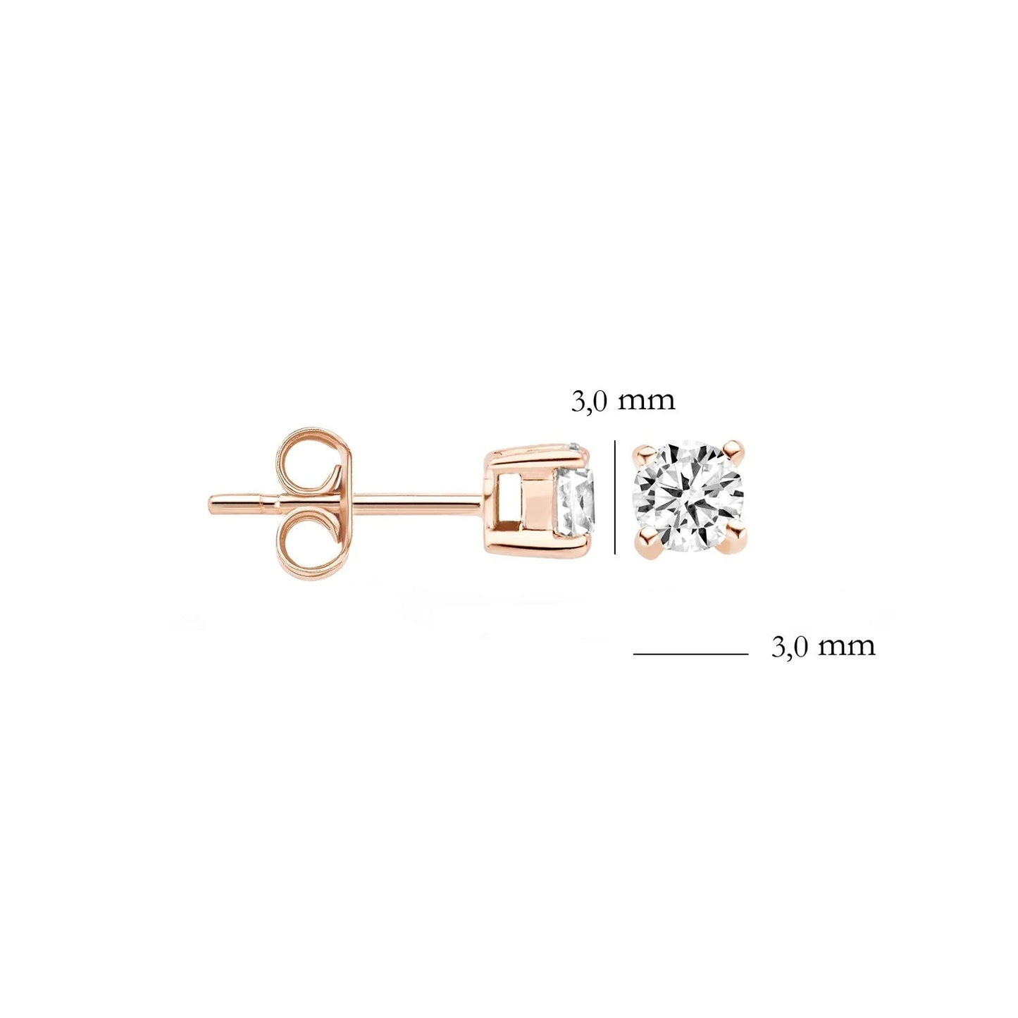 Blush oorknoppen met Zirkonia