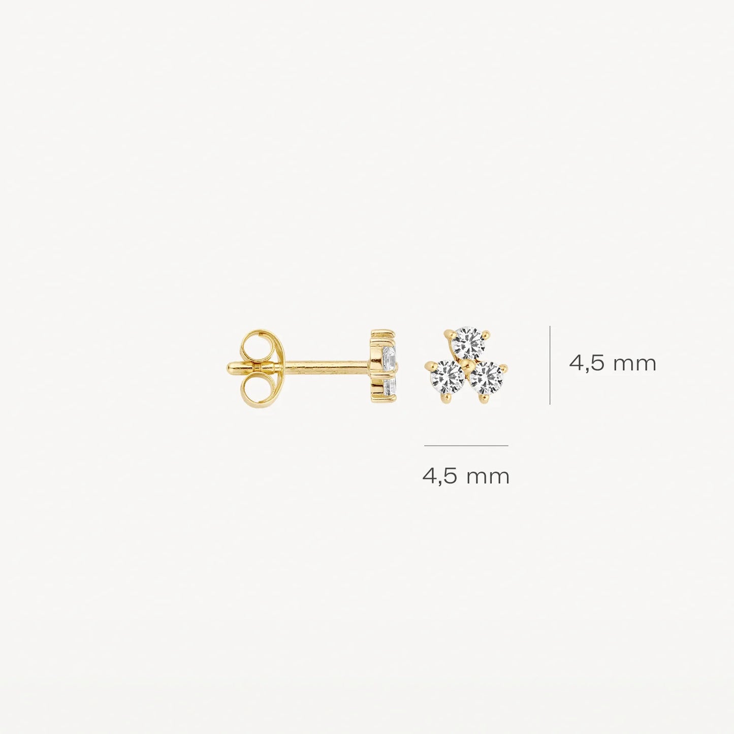 Blush oorknoppen met zirkonia