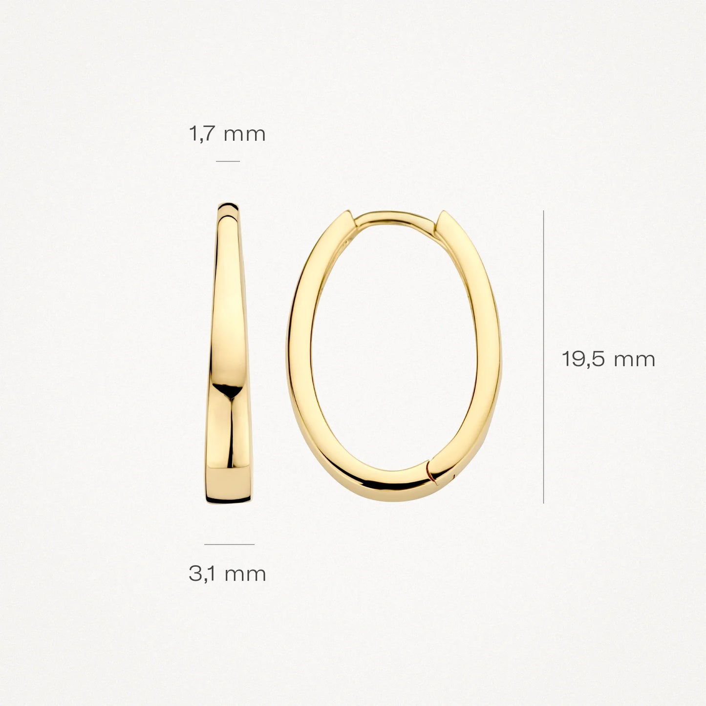 Blush geelgouden creolen