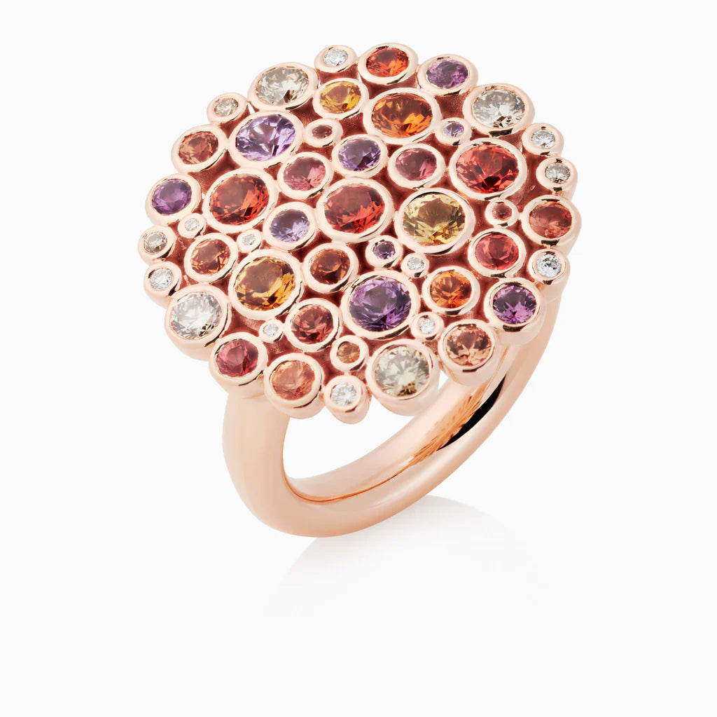 Bron Confetti ring met een mix van saffier