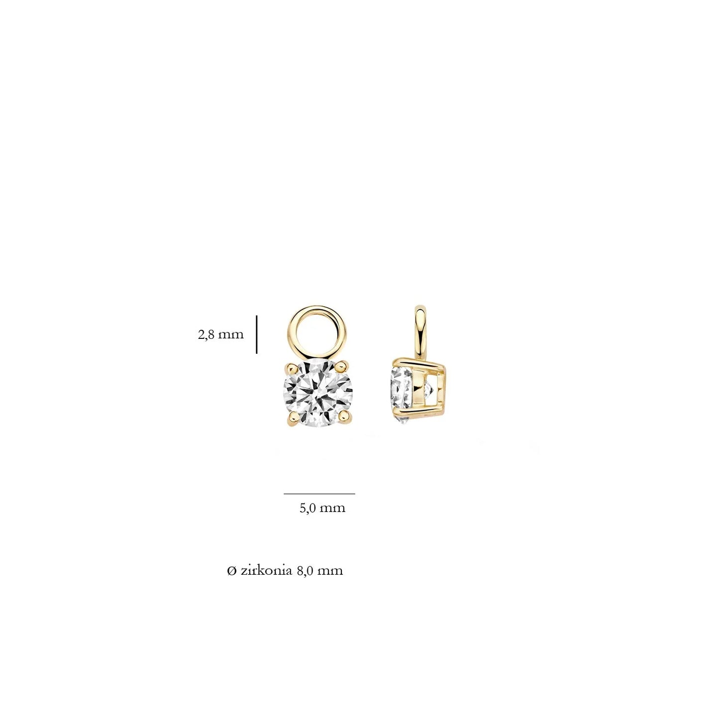 Blush aanhangers zirkonia
