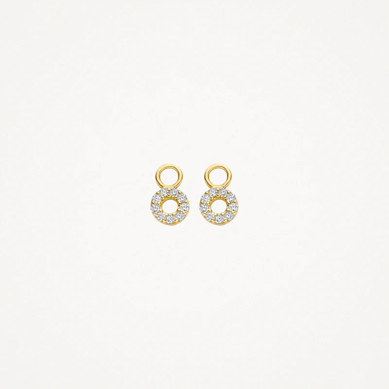 Blush oorbedels rondjes met zirkonia