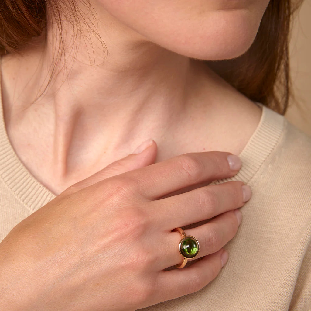 Bron Sushi ring met groene tourmalijn