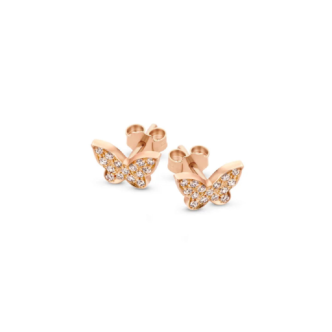 Just Franky Treasure Butterfly diamond oorbel (1 stuk)