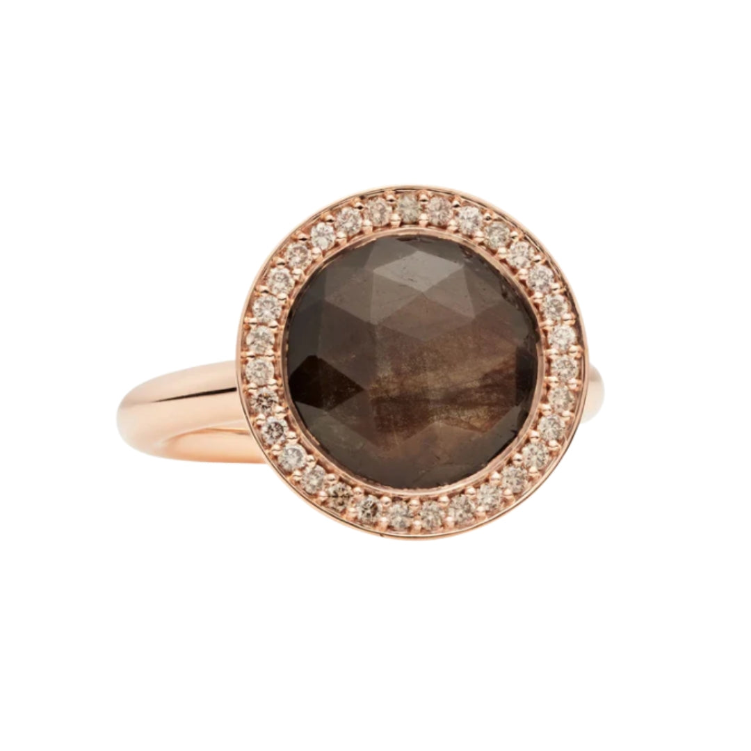 Bron Sushi ring met Saffier en Diamant