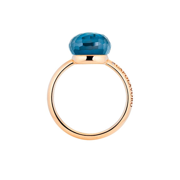 Capolavoro Happy holi ring met london blue