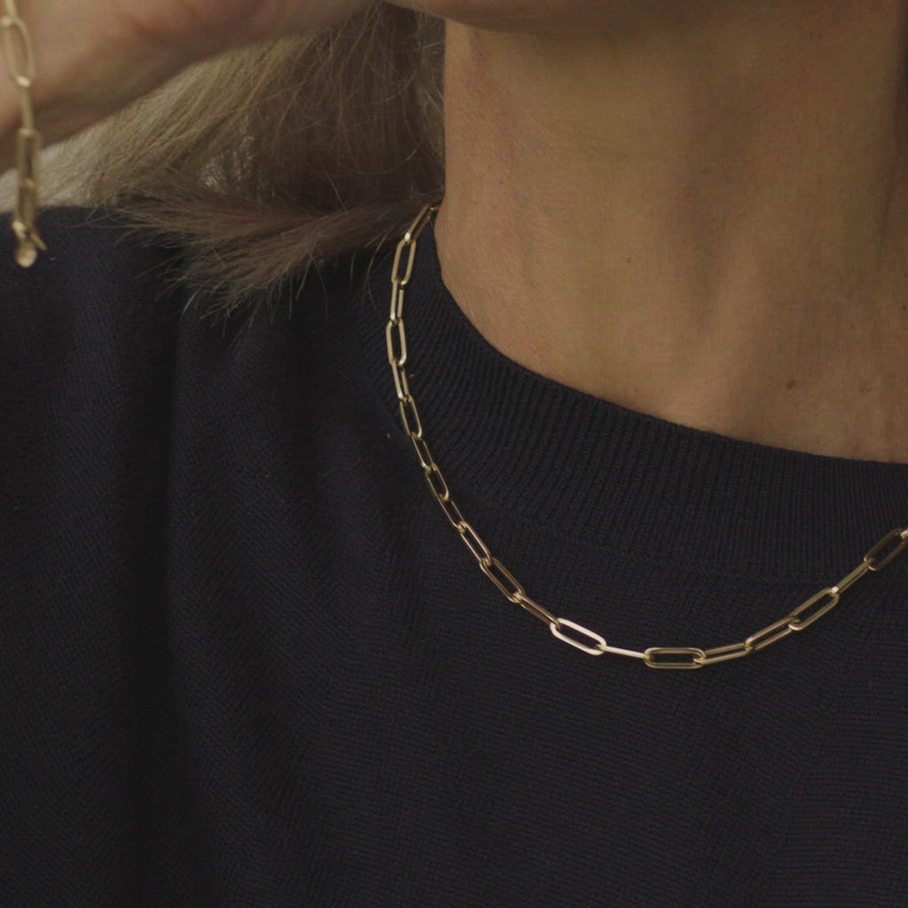 Blush geelgoud collier schakel
