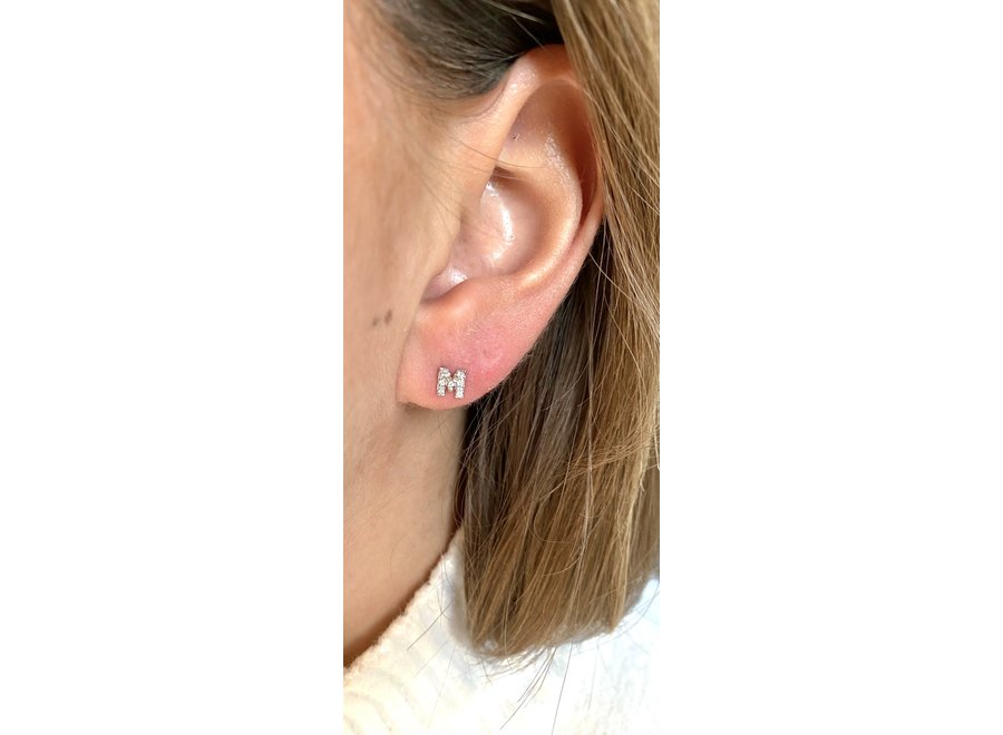 Just Franky Treasure Letter Diamond Earring (1 stuk)