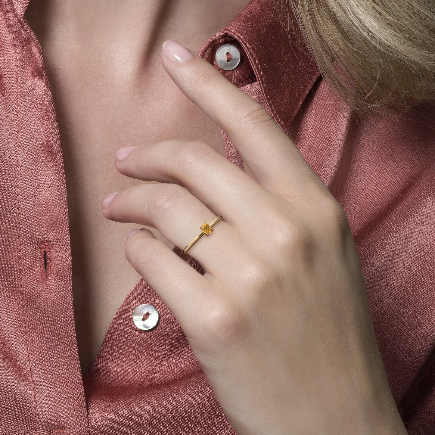 Blush ring met Citrien