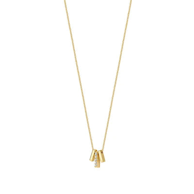Blush geelgoud collier met zirkonia