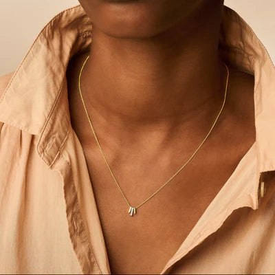 Blush geelgoud collier met zirkonia