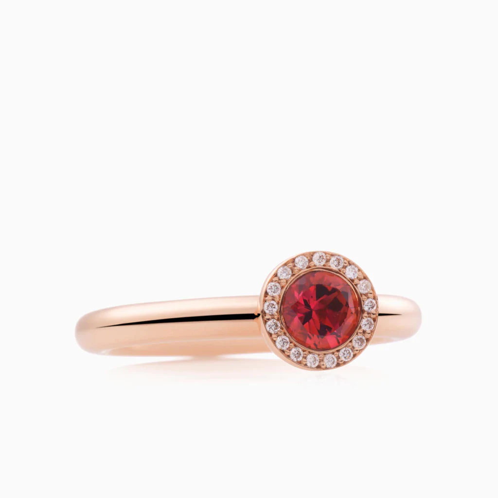 Bron Sushi ring Rhodoliet met diamant