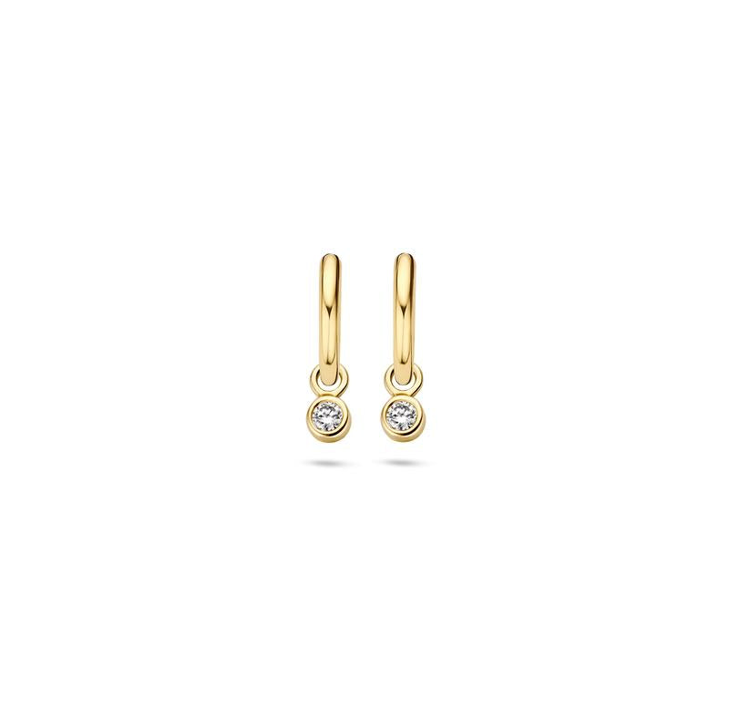 Blush oorhangers met zirkonia