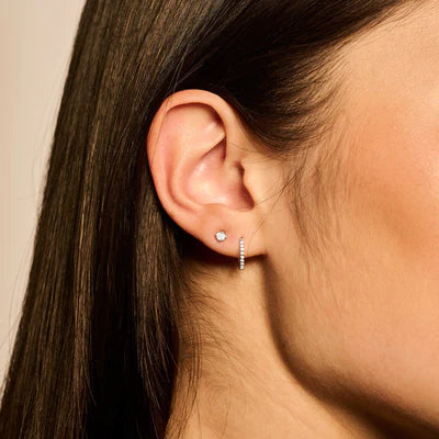 Blush oorbellen Witgoud met zirkonia