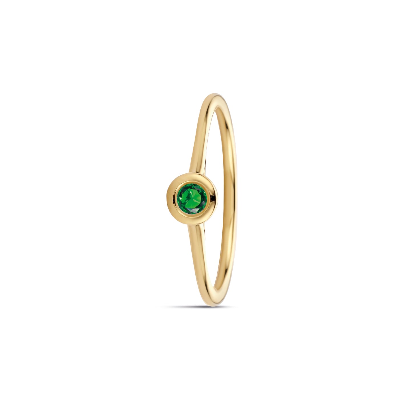 Miss Spring ring Brilliantly Bezel met smaragd