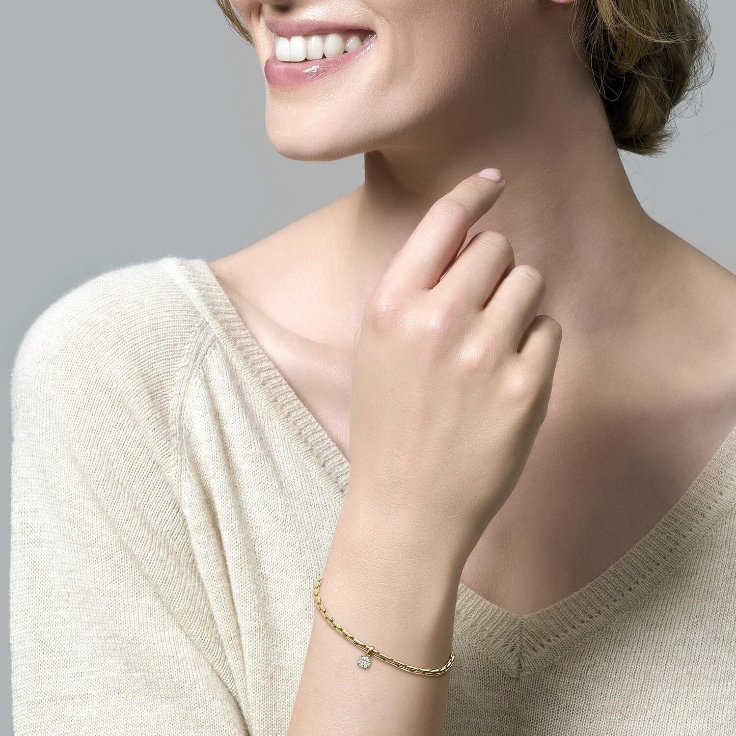 Blush geelgouden armband met zirkonia