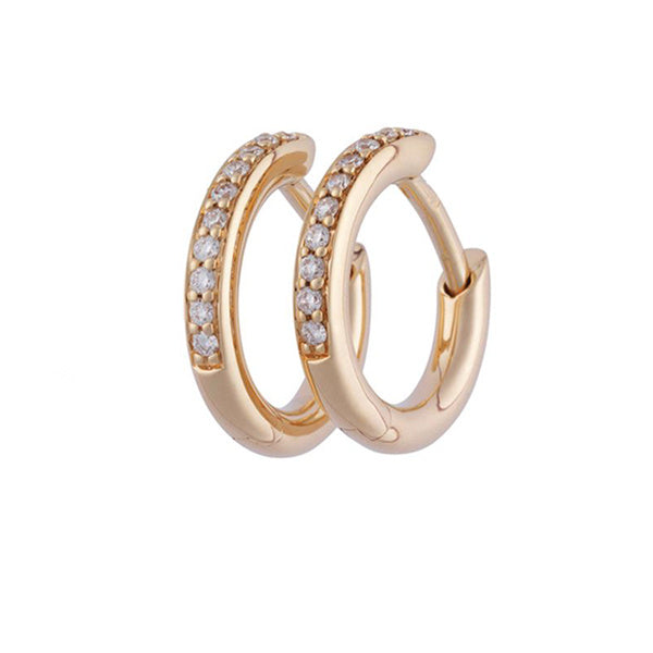 Bron Lux creolen met witte diamant