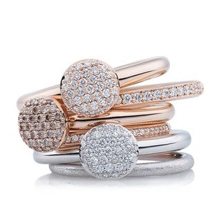 Bron stardust ring met witte diamant