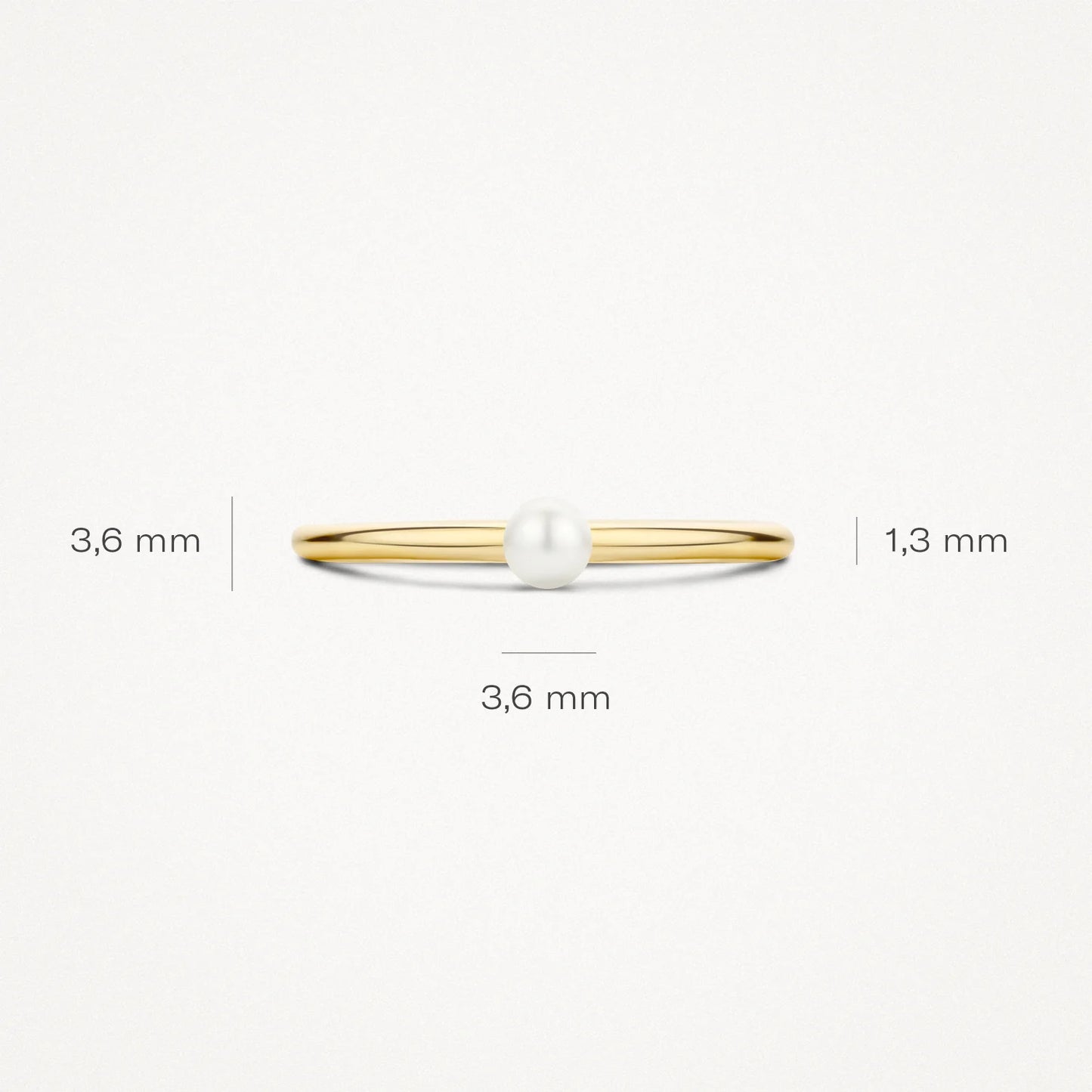 Blush ring met parel
