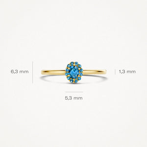 Blush ring met blauwe Topas