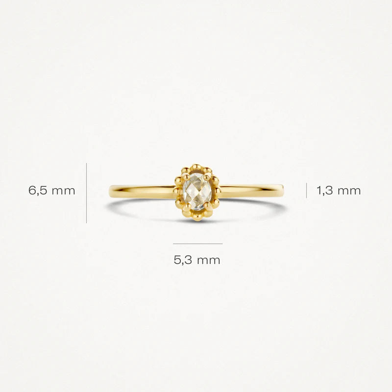 Blush ring met witte Topas
