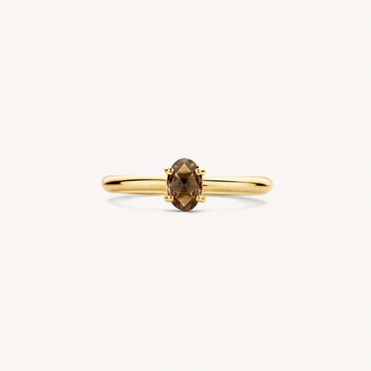 Blush ring met Rookkwarts