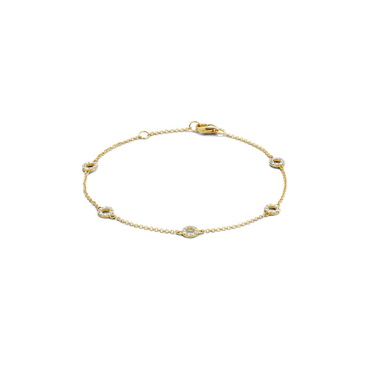 Blush geelgouden armband met zirkonia