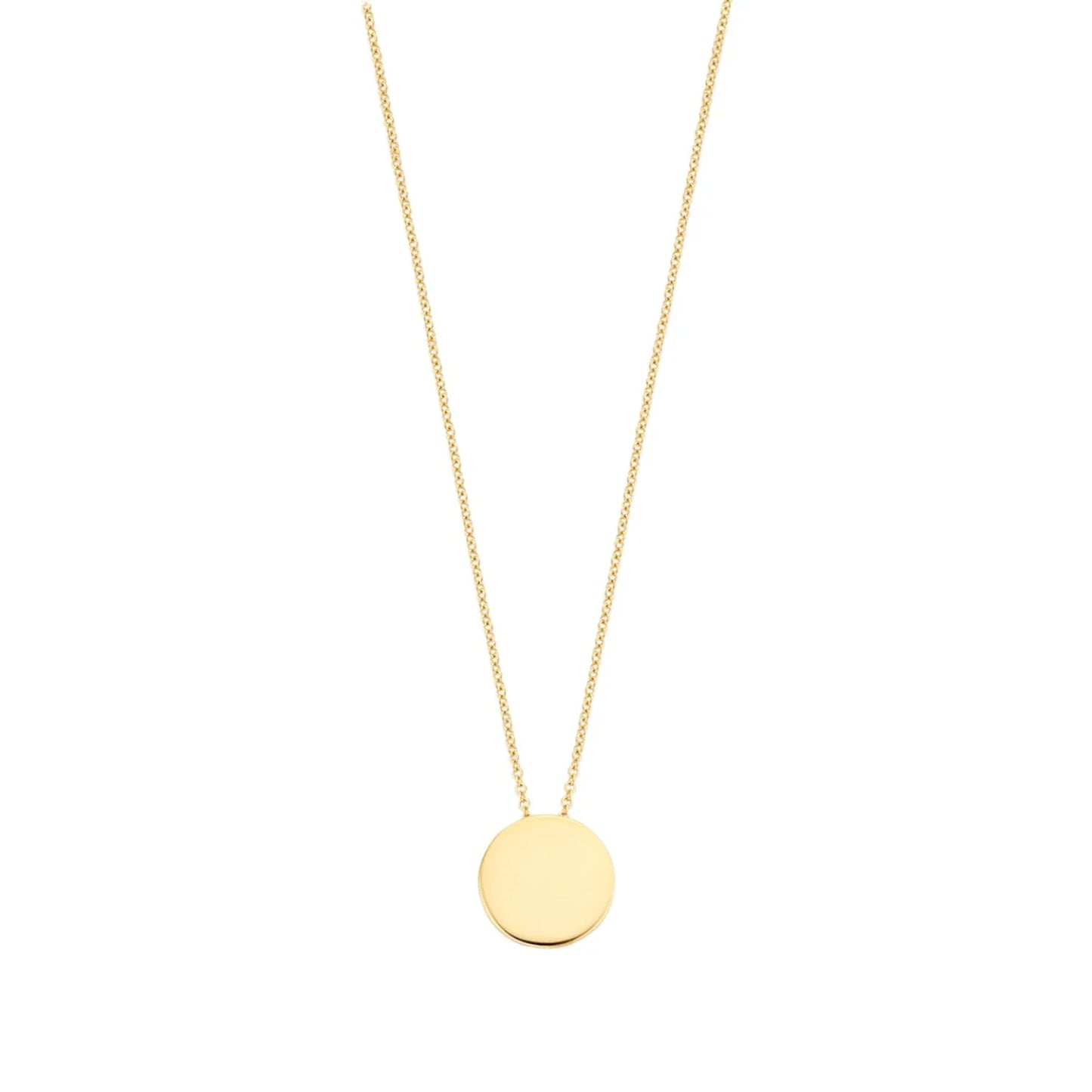Blush geelgoud collier met graveerplaatje