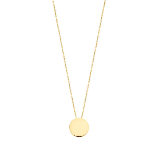 Blush geelgoud collier met graveerplaatje