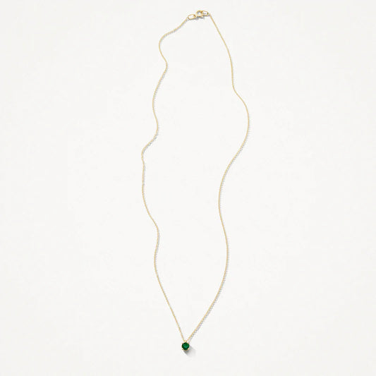 Blush geelgoud collier met smaragd