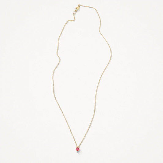Blush geelgoud collier met roze tourmarlijn
