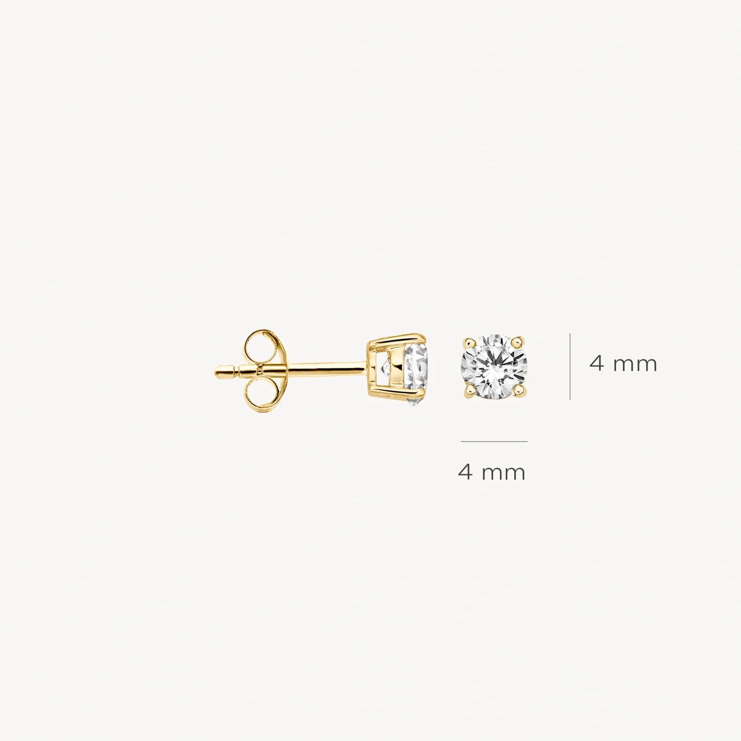 Blush oorknoppen met zirkonia