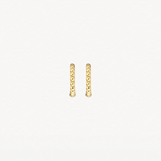 Blush geelgouden bolletjes creolen