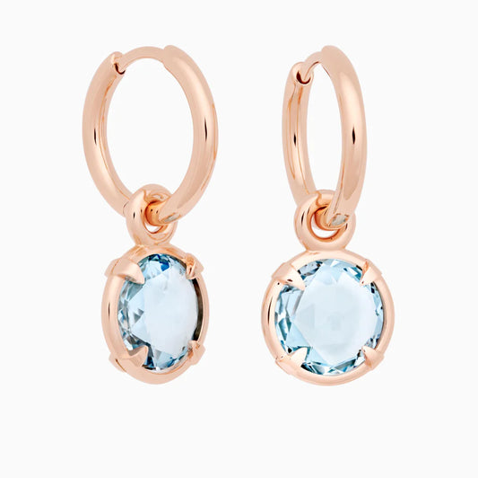 Bron Mira Mira oorsieraden met briolet geslepen blauwe topaas