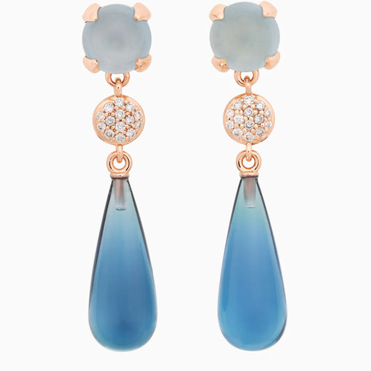 Bron Catch creolen london blue topaas met stardust