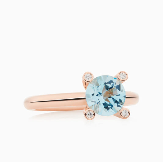Bron Phlox ring blauw topaas met diamant