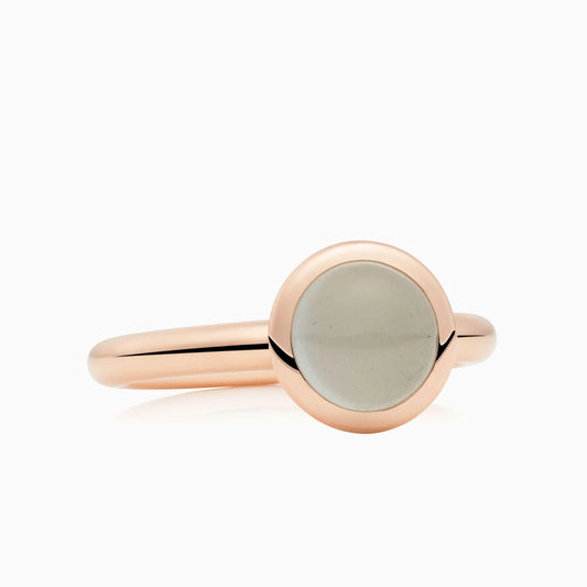 Bron Sushi ring met cabochon geslepen aquamarijn