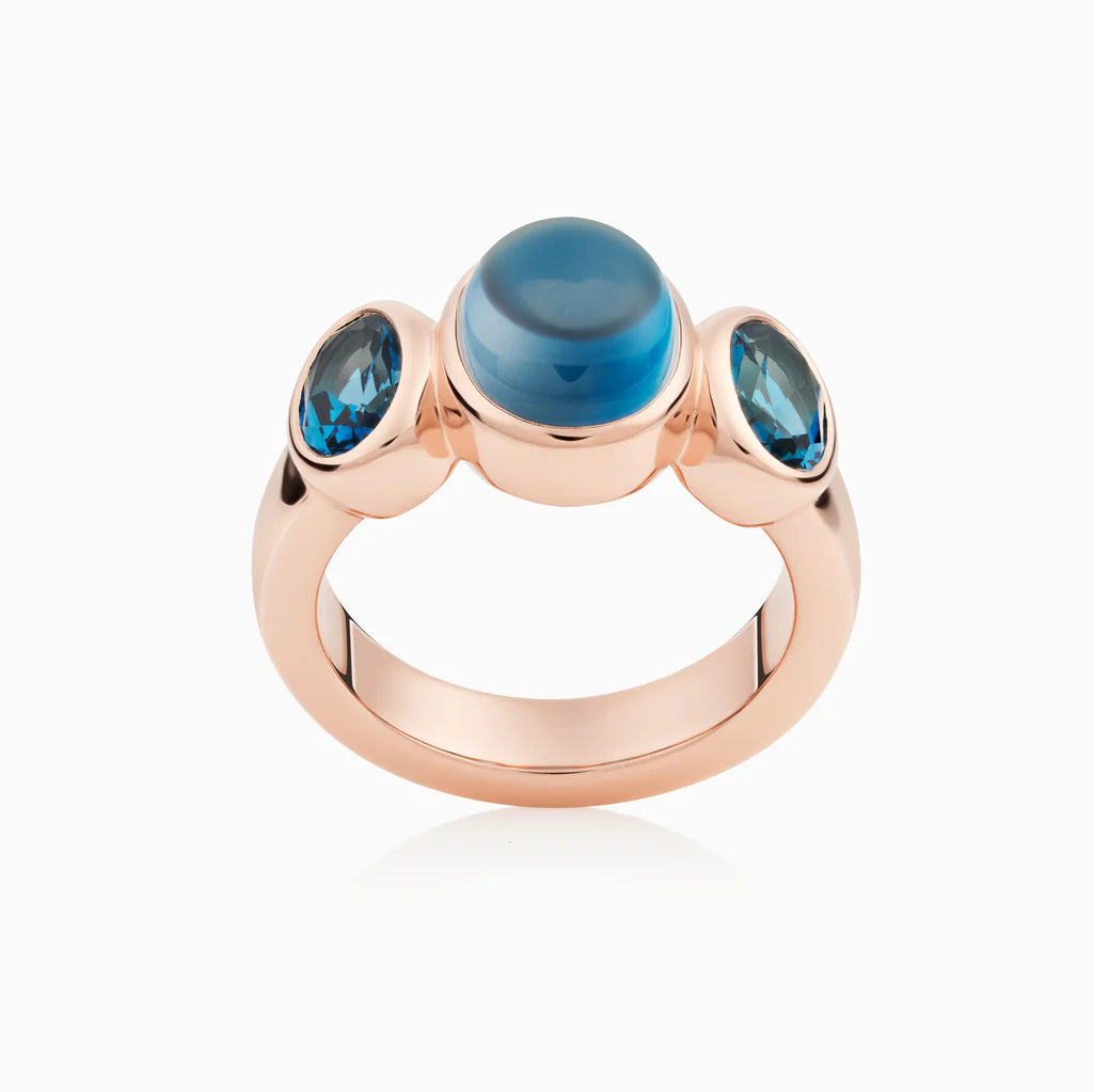 Bron Sushi ring met London Blue topaas