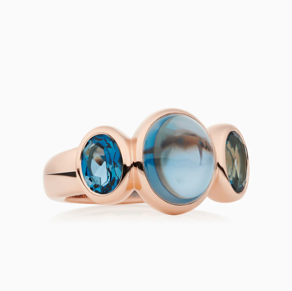 Bron Sushi ring met London Blue topaas