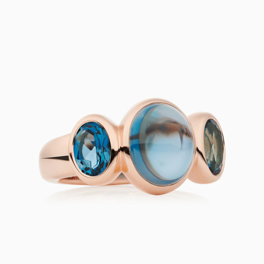 Bron Sushi ring met London Blue topaas