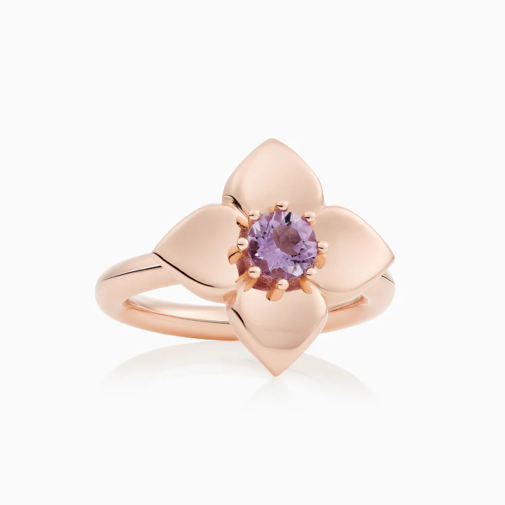 Bron Poppy ring met Amethyst