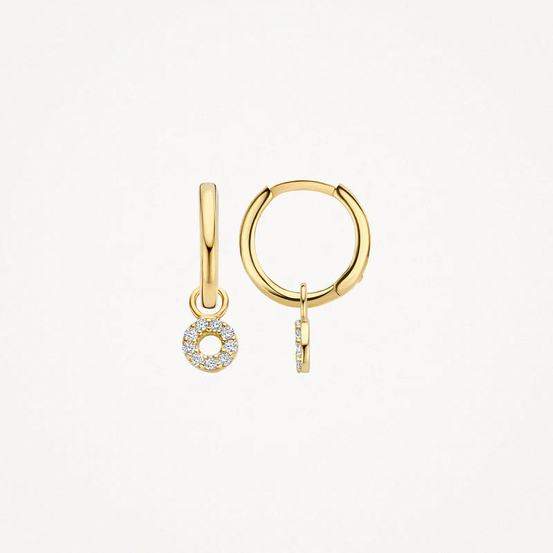 Blush oorbedels rondjes met zirkonia